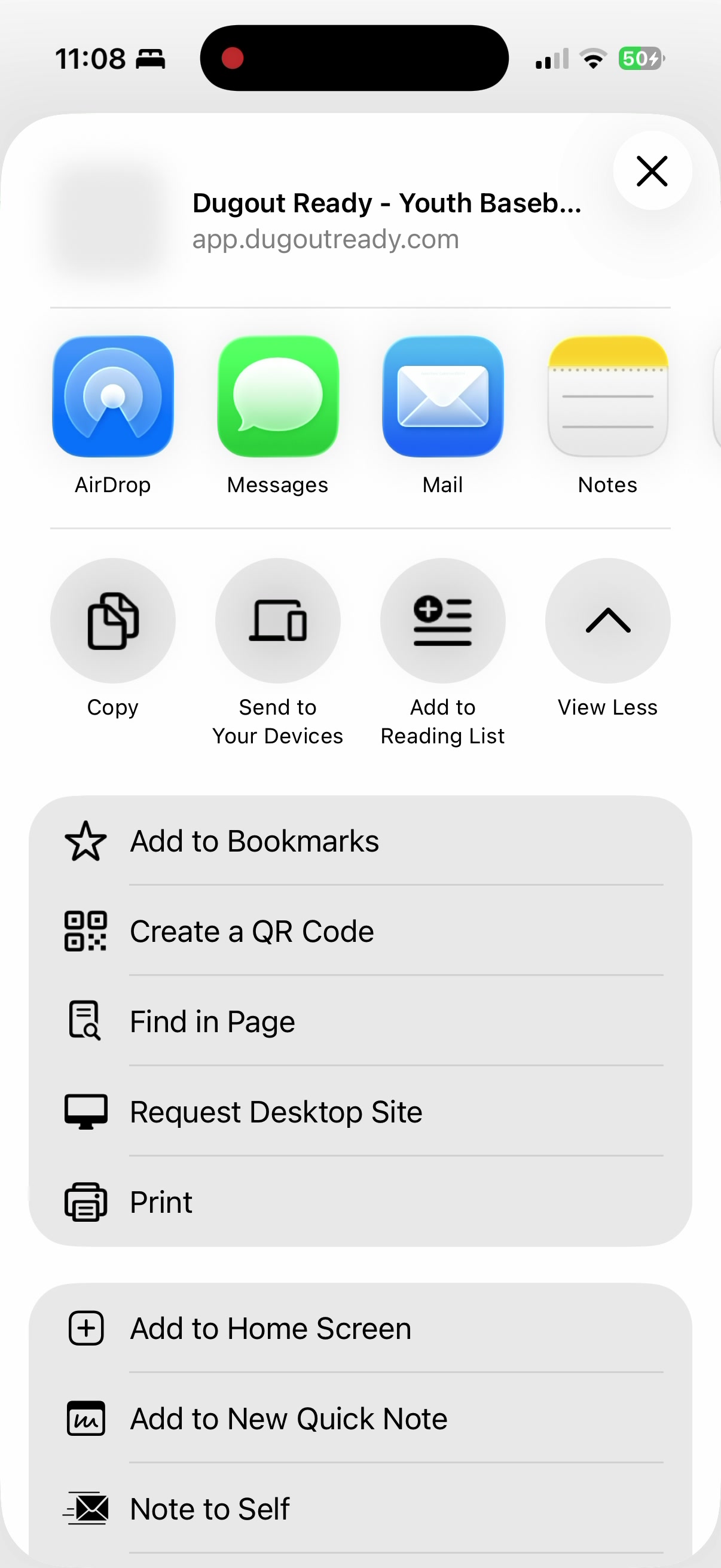 Scroll down and tap Add to Home Screen